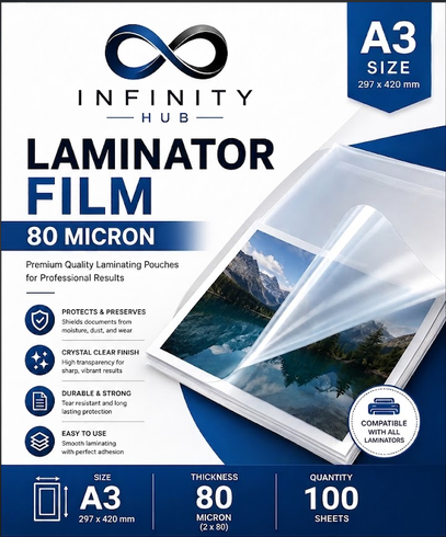 IFHUB A3 Laminator Flim 80mic 100pcs/pack